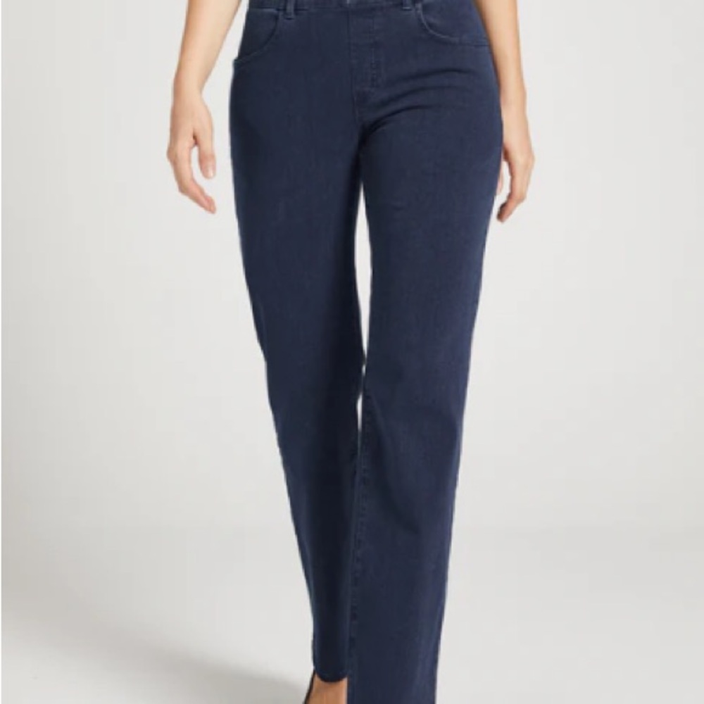 Betabrand Navy Women's Straight Leg Jeans